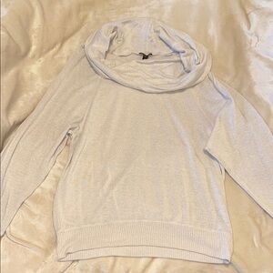 Express Cream Cowl Neck Sweater with Relaxed Fit